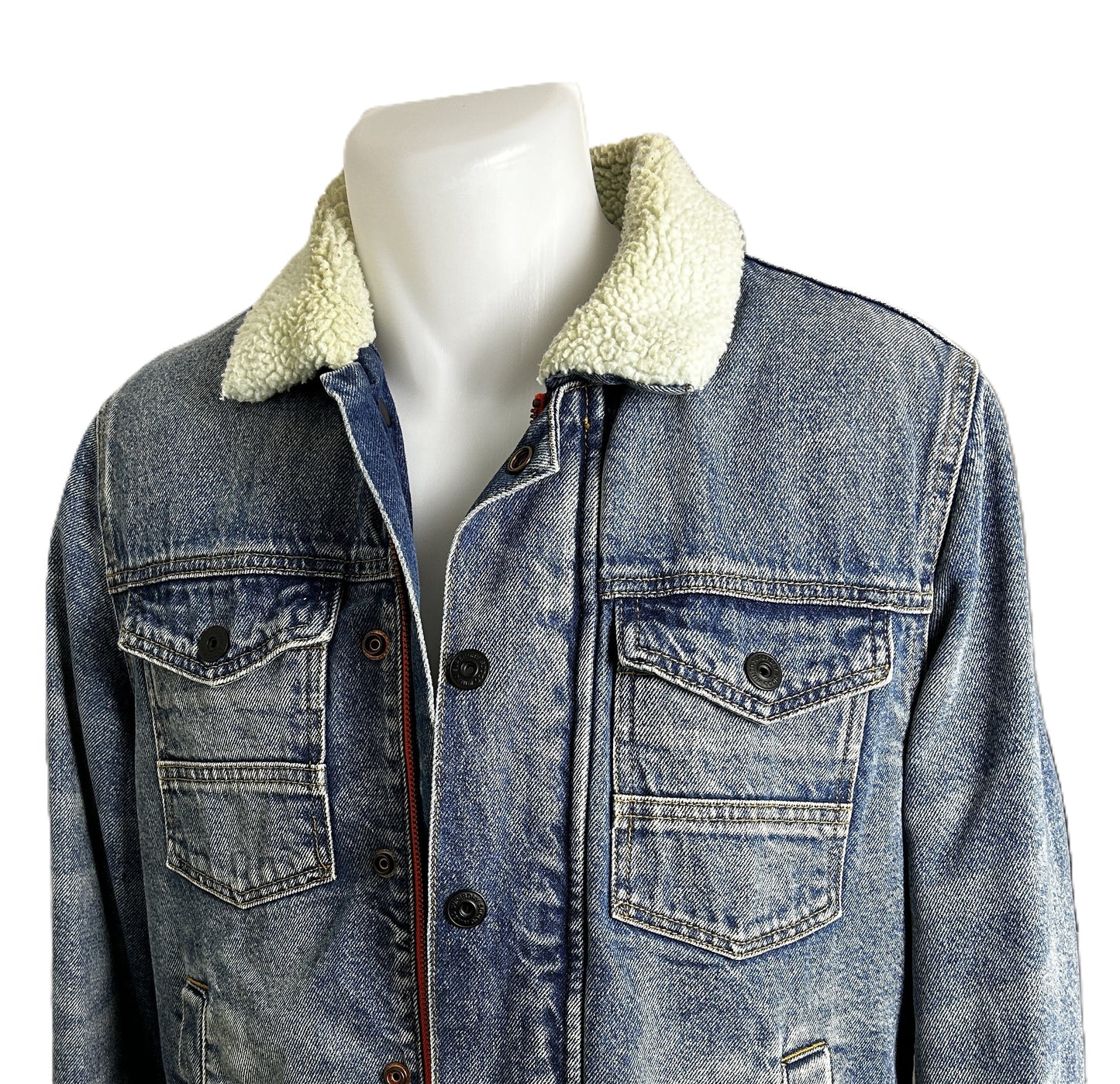 Veste en jeans Trucker Superdry doublé sherpa Taille S Bleu