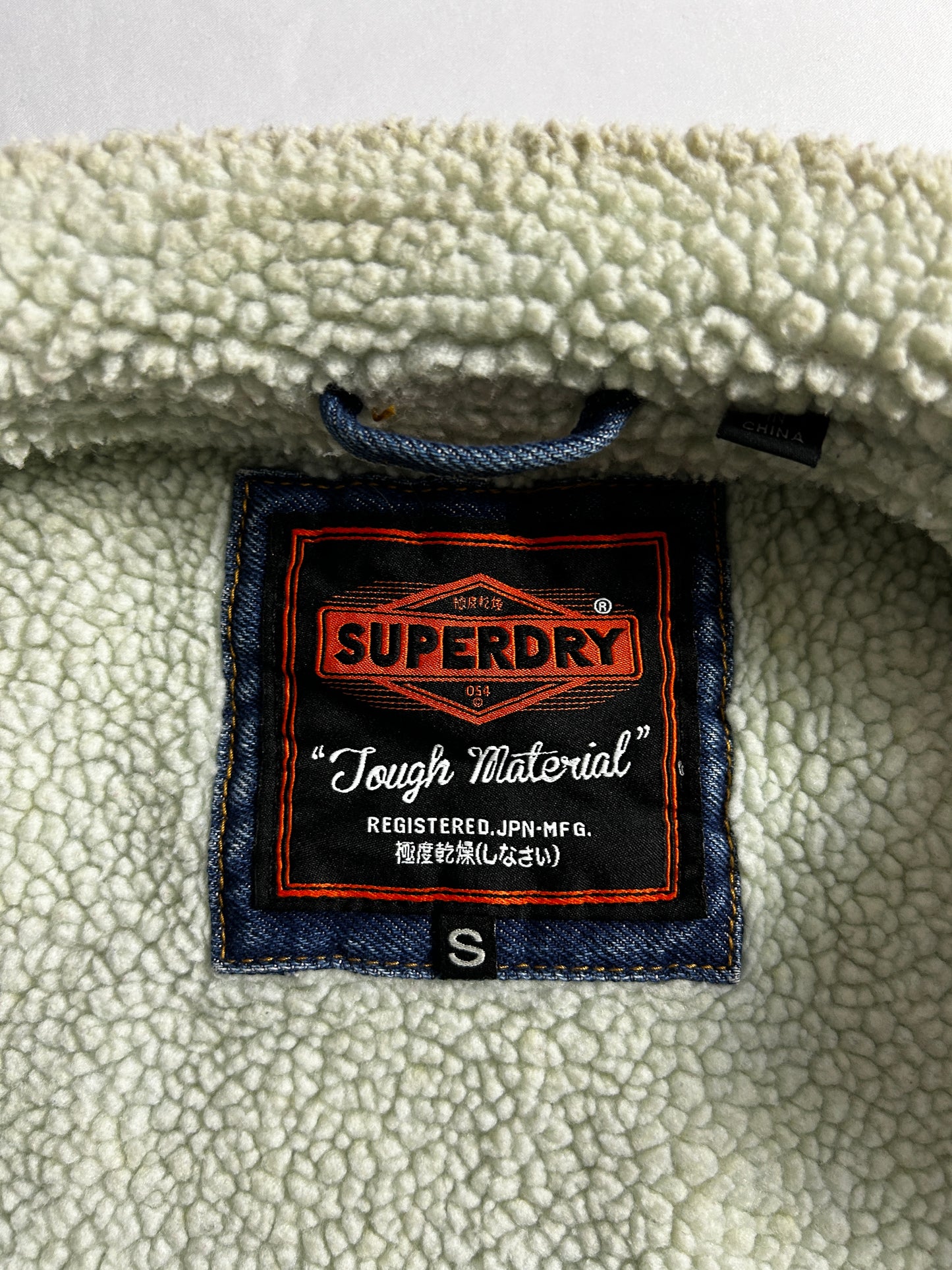 Veste en jeans Trucker Superdry doublé sherpa Taille S Bleu