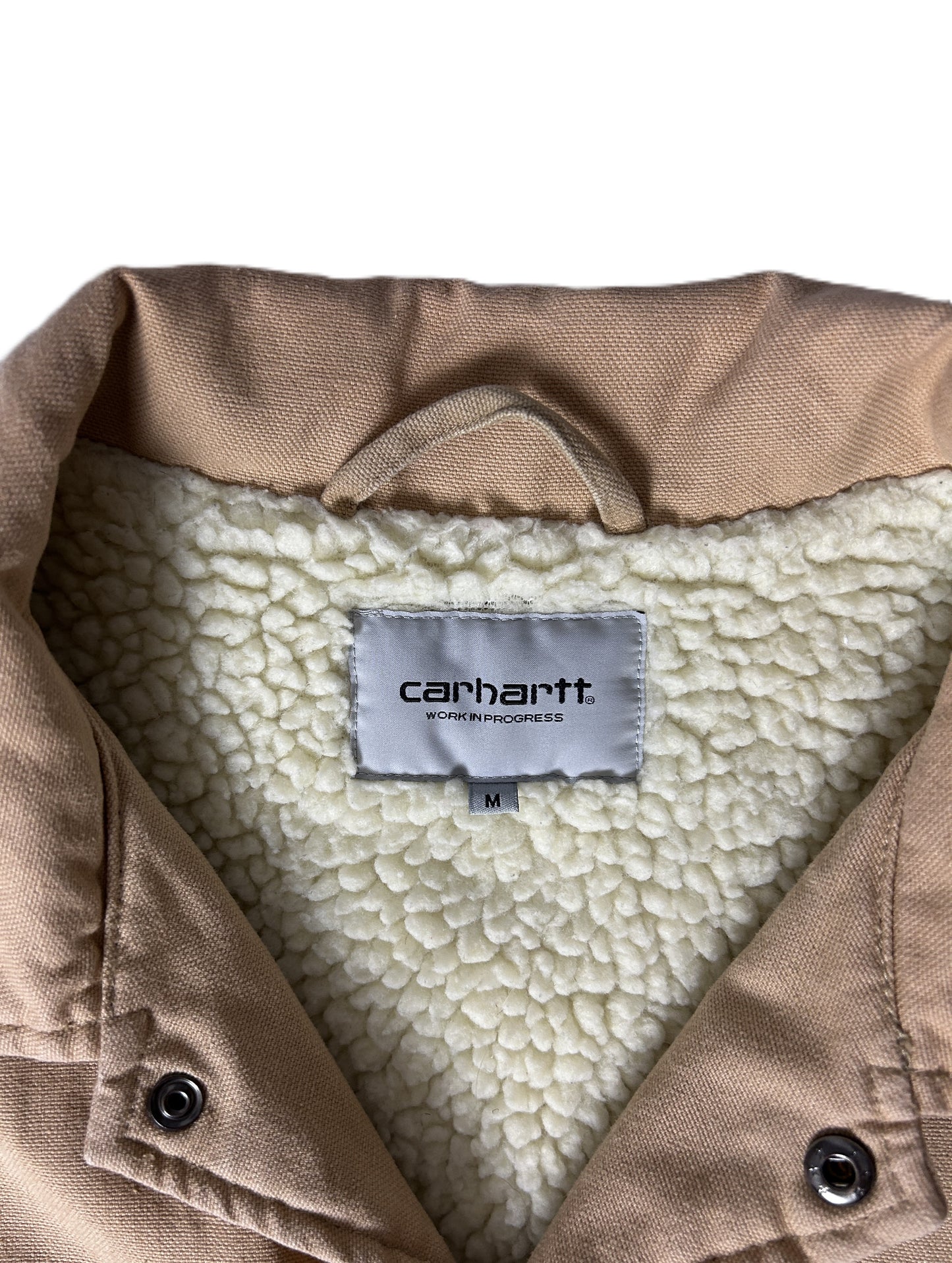 Veste en jeans Trucker Carhartt doublé sherpa  Taille M Beige