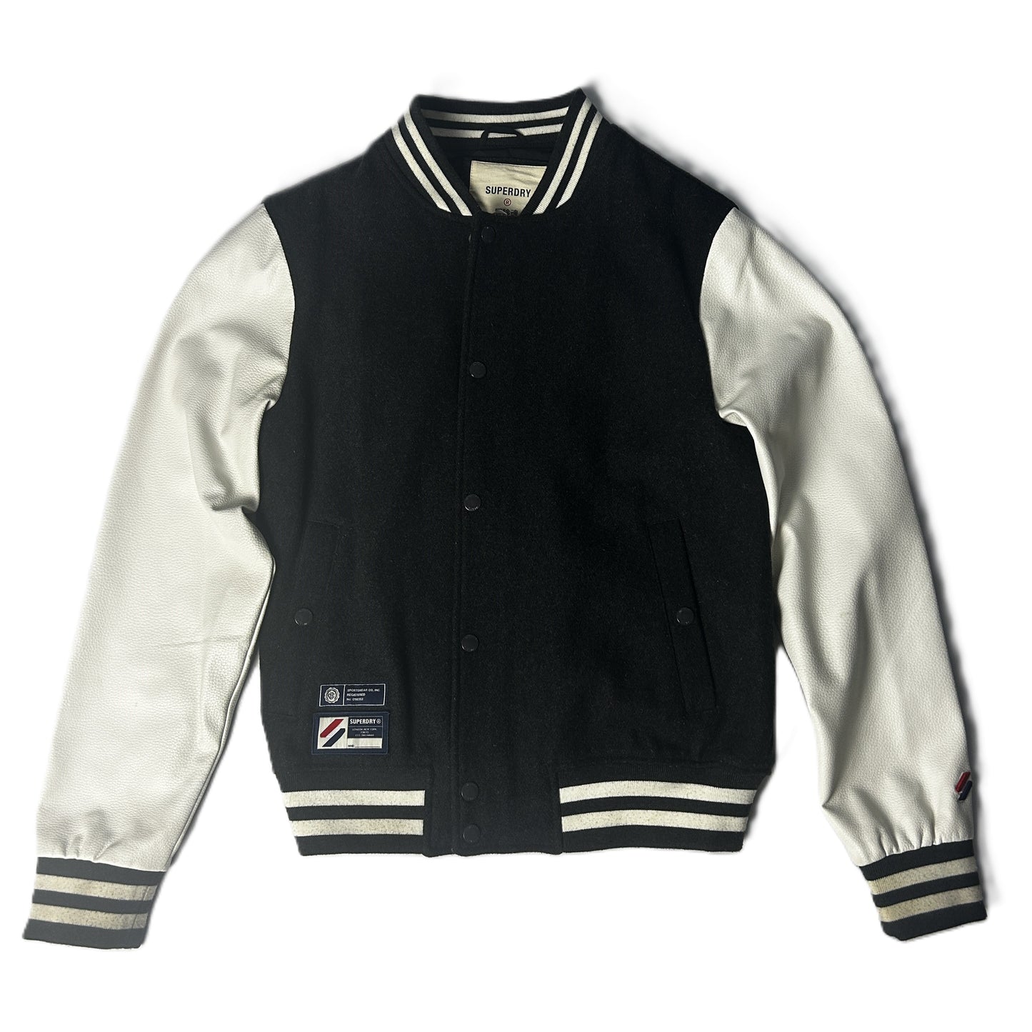 Bomber Collège Superdry Taille M Noir et Blanc