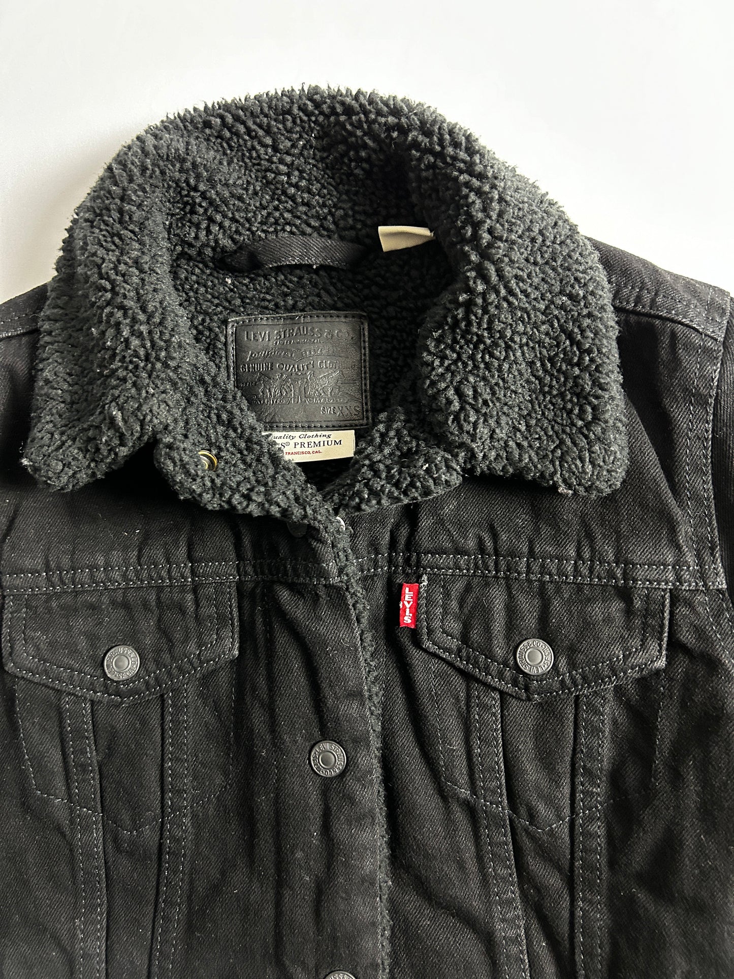 Veste en jeans Femme Lévi's Sherpa Trucker Taille XS Noir