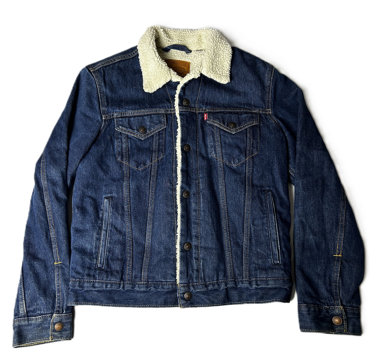 Veste en jeans Trucker Lévi's doublé sherpa Taille S Bleu Marine