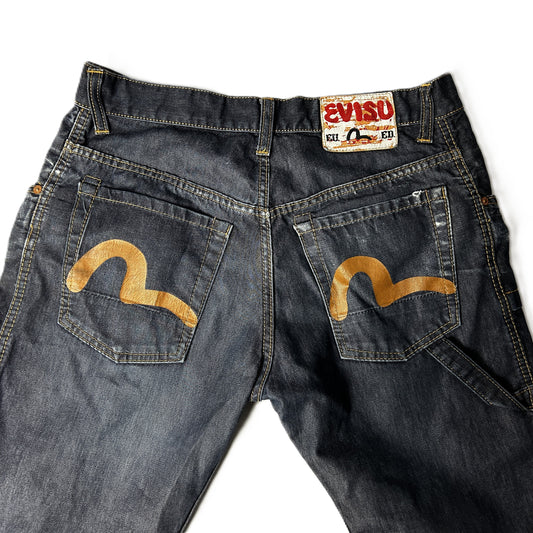 Jeans Evisu taille 33 Bleu Marine