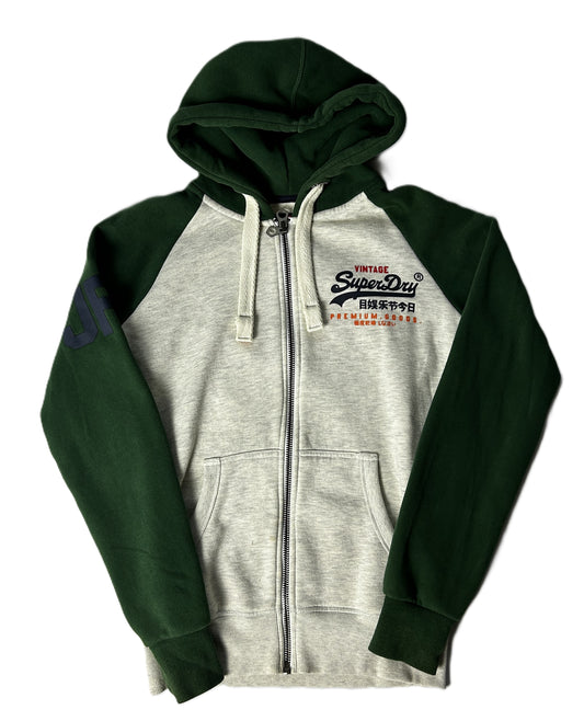 Hoodie Sweat à capuche Superdry Taille S Vert et gris